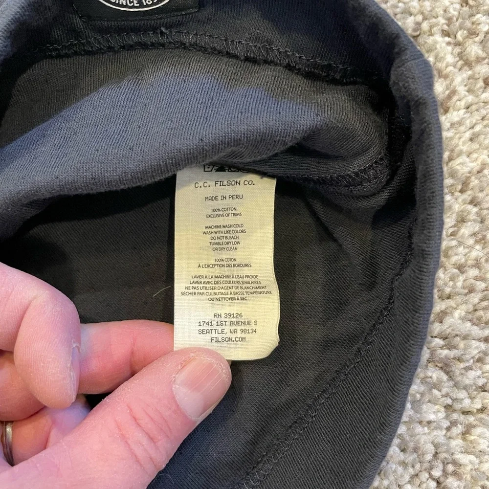 Filson Men's Dark Blue Long Sleeve Henley 100% Cotton Size Medium - Picture 4 of 8